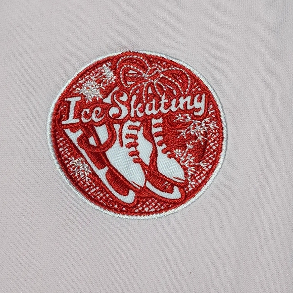Pink Embroidered Ice Skating Sweatshirt - Picture 3 of 8